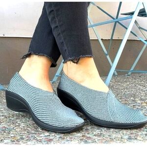 NIB Arcopedico Mailu Knit Slip On Arch Support Comfort Blue Earth 38